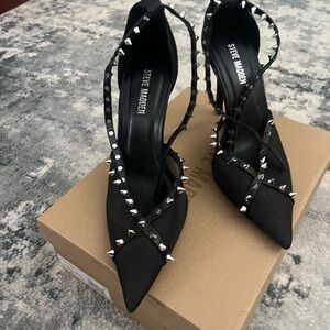 Steve Madden Black and Silver Studded Heels